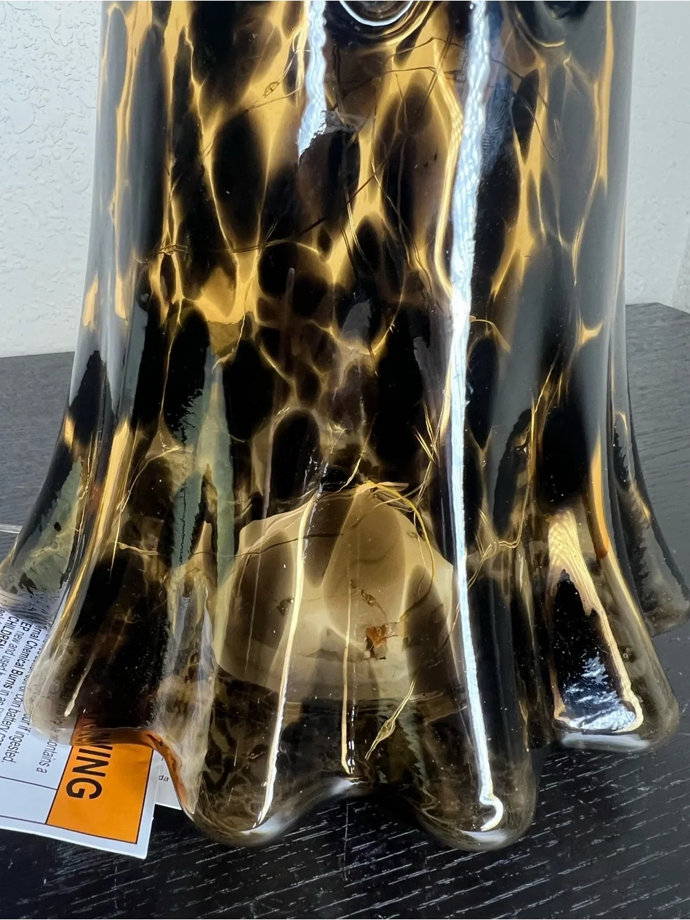 NEW 9” Brown Tortoise Glass Light Up Ghost Decor